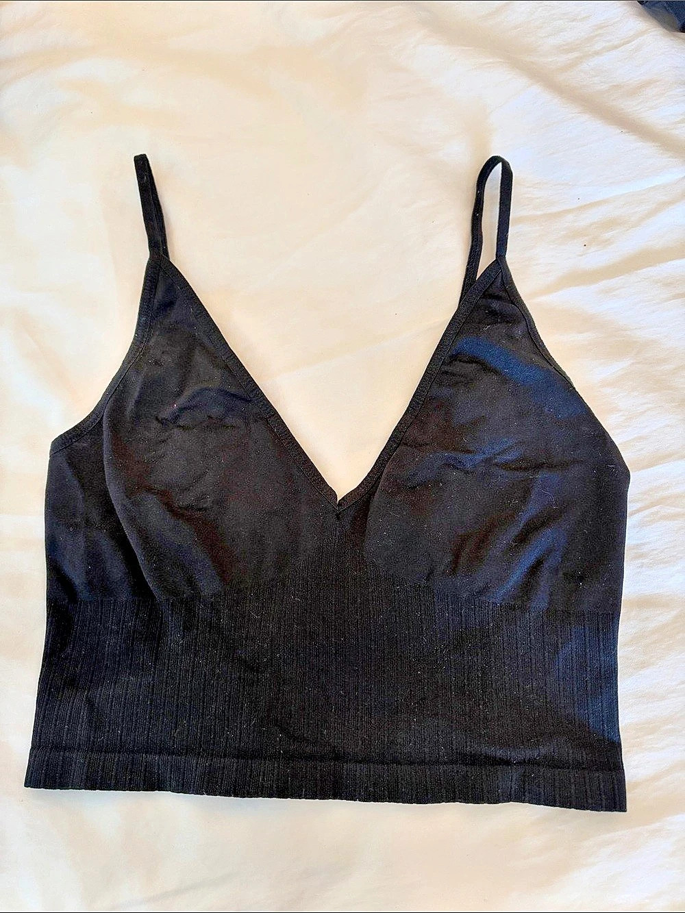 Free People Happiness Runs Crop Tank Black Cropped Tank Top Size XS/S